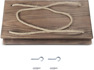 Dropshiping 2 Tier Rope Farmhouse <b>Wall</b> Hanging Floating Shelves Rustic Shelf Swing Wood Decor for Home Garden - Product Image 3