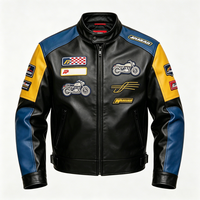 Vestes vintage personnalisables pour hommes, veste en cuir véritable pour veste de letterman, veste de course moto avec logo brodé