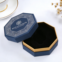 Boîte rigide personnalisée de luxe pour emballage de badge hexagonal, avec couvercle et base, pour aimant de réfrigérateur, emballage de badge épinglette, boîte porte-badge