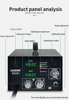 Station de Retravail Numérique 2-en-1 à Air Chaud 600W, Fer à Souder Anti-Statique pour Réparation de Téléphones Portables, PCB, IC, BGA, Outils de Dessoudage SMD