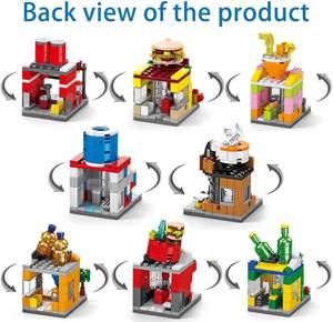 EPT Wholesale Toys Kids 8 in 1 3D Building <strong>Block</strong> Sets <strong>Mini</strong> City Street View Building <strong>Blocks</strong> - Product Image 4