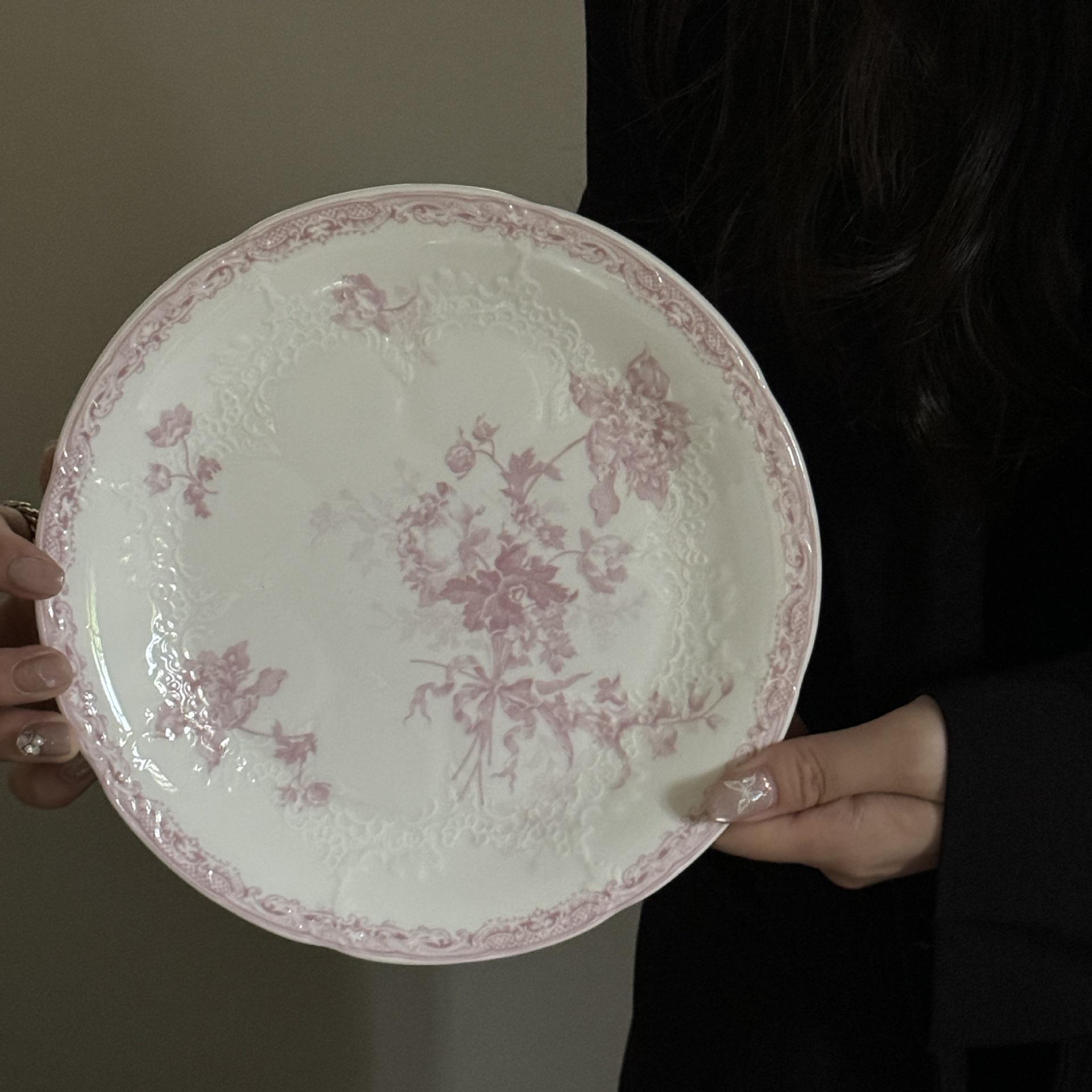 Pink Flower plate 10-inch 26.5*2.5