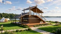 Skyacross Container Factory Maison en bois modulaire préfabriquée pour glamping et villas de vacances avec balcon pour complexe touristique en bord de lac