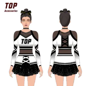 Nuovi arrivi costumi da Cheerleader per adolescenti in uniforme da ragazza con strass