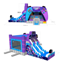 Château Gonflable Commercial Personnalisé pour Gamers : Combo Toboggan et Structure de Jeu pour Enfants