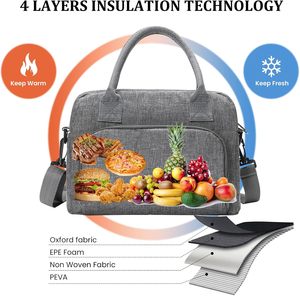 Sac isotherme personnalisé, imperméable, portable, pour repas, voyage, pique-nique, bureau, livraison de nourriture - Product Image 3