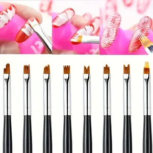 ชุดเครื่องมือเพ้นท์เล็บ 8 ชิ้น พร้อมแปรงไล่สีลายดอกไม้หลากหลายแบบ สำหรับเล็บเจล ชุดทำเล็บ DIY - Product Image 5