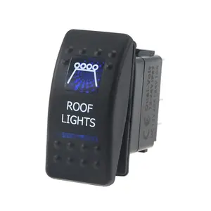 Amomd 12/24V 5 pinos impermeável Rocker Switch painel SPST carro barco elétrico foguetes interruptores com LED azul máxima atual 20A