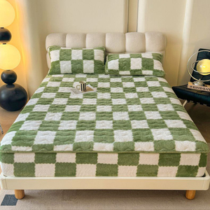 Sabana Winter Motif Damier Haute Élasticité 360 °   Draps-housses matelassés <span class=keywords><strong>en</strong></span> polaire arctique à couverture intégrale - Product Image 2