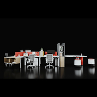 Postes de travail ergonomiques pour bureau, zone de travail ouverte, bureau d'ordinateur 2/4/6 places, table de bureau pour lieu de travail