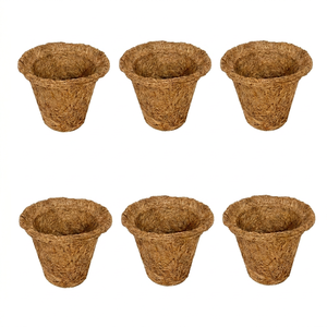 Macetas de Fibra de Coco EXPAD, Ligeras, Biodegradables, Ecológicas, Diseño Rústico, Ben Tre, para Plantas de Jardín, Sin Recubrimiento, Circulares - Product Image 1