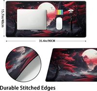 Alas Mouse Gaming Karet Anime Kartun Ukuran XXL Khusus, Alas Meja Anti-Selip, Mousepad Ukuran Besar