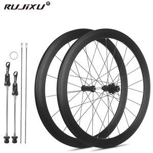 Jeu de roues de vélo de route en alliage d'aluminium RUJIXU 700C, profondeur 30/40/50 mm, frein V, clincher, roues de course légères, 20/24H rayons - Product Image 1