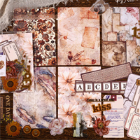 50 feuilles par paquet, matériaux Dolly Garden Series, journal artisanal rétro, matériaux décoratifs, base de collage