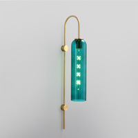 Applique murale moderne nordique lampe de chevet LED de luxe avec corps en fer hôtel chambre étude allée fond lampes en verre créatives