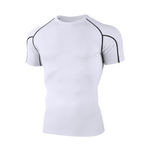 Men's <b>White</b> Quick Dry Knitted Short Sleeve O Neck Sports T-<b>Shirt</b> <b>Slim</b> <b>Fit</b> Solid Color Sporty Design - Product Image 1