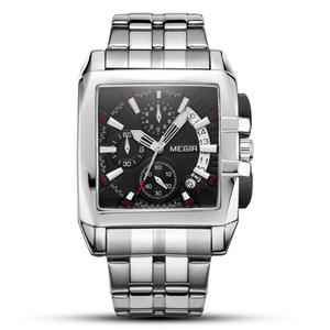Montre pour homme en acier inoxydable, montre de sport carrée populaire, nouvelle montre-bracelet décontractée pour homme en plein air - Product Image 2