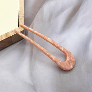 Épingle à <span class=keywords><strong>cheveux</strong></span> en acétate durable de style salon coréen Rossendora, accessoires colorés en forme de U pour chignon, outil de coiffure pour filles - Product Image 6