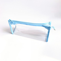 Trousse à crayons transparente triangulaire en PVC légère et imperméable pour enfants, idéale pour l'école, vente en gros d'usine
