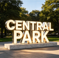 Letras Iluminadas LED para Exteriores, Personalizadas OEM ODM, Montadas con Pin, Recubiertas en Polvo, Galvanizadas, para Parques, Hoteles, Centros Comerciales, Edificios Urbanos