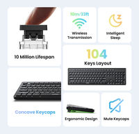 UGREEN KU004 Wireless Keyboard 2.4GHz 104 Keys Layout for Laptop Desktop Windows Mac OS PC Accessories English Keycaps