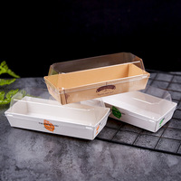 Boîte de cuisson rectangulaire de différentes tailles avec couvercle transparent Boîtes de tranches de pain de gâteau LOGO personnalisé