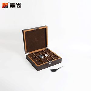 DS 12 Slots Biodegradable MDF Matte Wood Display <b>Black</b> Glossy Luxury Big Rectangle Watch <b>Box</b> - Product Image 4