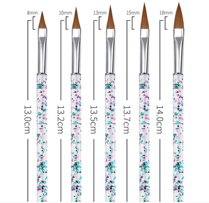 Lot de 5 pinceaux à paillettes pour manucure française, pinceaux à poudre pour sculpture florale, pinceaux à ongles en acrylique, pinceaux artistiques pour salon de manucure - Product Image 5
