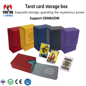   Boîte de rangement pour cartes de jeu en cuir PU, fabriquée par un fabricant OEM, étui personnalisé pour cartes, rangement en cuir PU pour cartes MTG et Tarot - Product Image 1