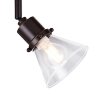 Kit d'éclairage sur rail fixe en bronze moderne, fourni directement par l'usine, spot en verre transparent pour la maison ou le bureau, source LED/ampoule