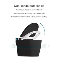 Toilette intelligente noire moderne entièrement automatique avec télécommande P-trap S-trap wc cuvette toilettes avec siège thermostatique chauffant