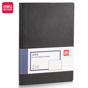 Carnet d'école en cuir rétro noir Deli 22264, carnet d'affaires en PU, 25K, 120 feuilles, bloc-notes épaissi, 48 pièces par carton - Product Image 6
