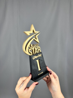 Trophée en bois personnalisé, logo gravé au laser, plaque de récompense sportive pour champion