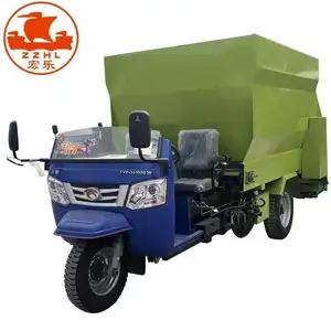Machine d'alimentation TMR pour animaux de ferme, véhicule à trois roues avec moteur Diesel, alimentation pour le betail