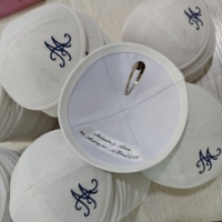 Kippa brodée personnalisée avec étiquette intérieure, pour mariage, Bar Mitzvah, casquette juive avec clip métallique, cadeau Judaica, Kippot
