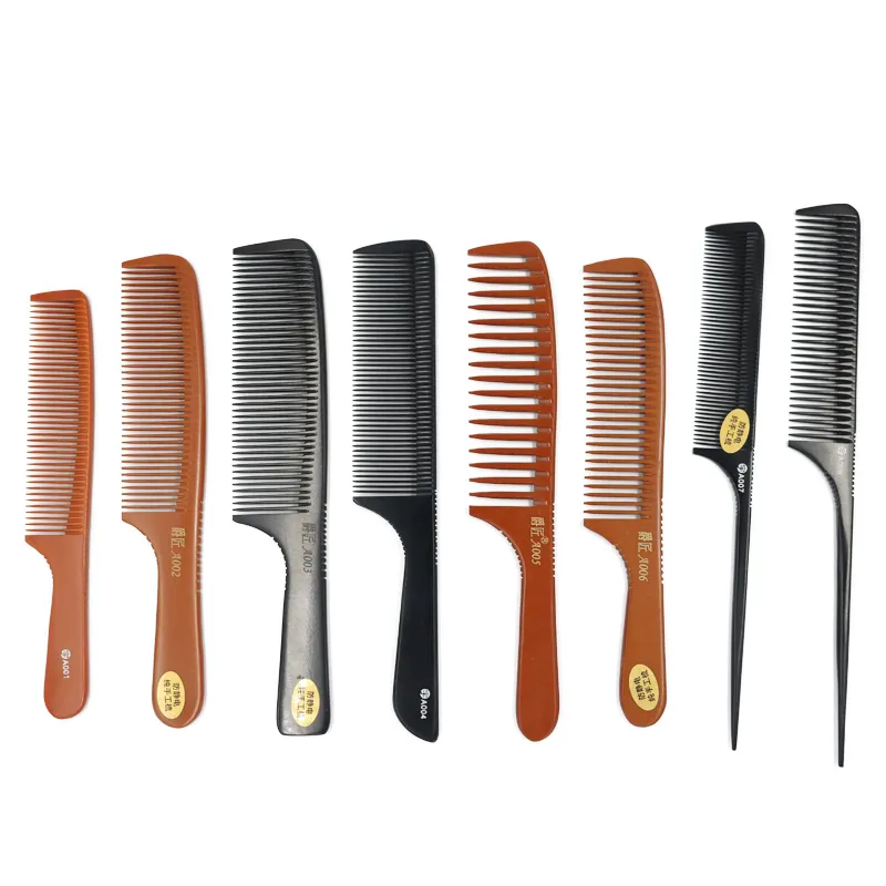 MJ Bakelite Yellow黒Hair Comb Detangling Anti Static Barber Comb Plastic Resin Wood Cutting Comb