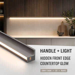 Profilé en aluminium pour éclairage <span class=keywords><strong>LED</strong></span> intégré <span class=keywords><strong>de</strong></span> meuble <span class=keywords><strong>de</strong></span> cuisine sans poignée, pour ameublement <span class=keywords><strong>de</strong></span> cuisine sur mesure YB1041-0 - Product Image 1