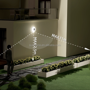 <span class=keywords><strong>Plafonnier</strong></span> étanche IP65 rond pour extérieur avec détecteur de mouvement mural, encastré, diffuseur en polycarbonate pour jardin LED - Product Image 3