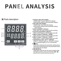 Controlador de temperatura Pid digital de entrada TC/RTD rojo y verde, pantalla LED de doble fila de 4 bits, 24VAC, con salida SSR + relé, 1 unidad