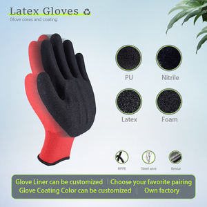 Gant en polyester rouge 13G avec gant enduit de <span class=keywords><strong>latex</strong></span> de sable Guantes Recubiertos En <span class=keywords><strong>Latex</strong></span> gant de travail de sécurité en gros d'usine - Product Image 4