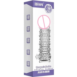 Kondom Penis Ärmel Männliche Vergrößerung Zeit verzögerung Kitzler Massage gerät Abdeckung Kristall klare Kondome Adult <span class=keywords><strong>Sex</strong></span> Toy - Product Image 1