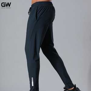 Quần thể thao nam chất liệu nylon spandex nhẹ, nhanh khô, màu trơn, có sọc phản quang, in logo tùy chỉnh, lưng thun, dáng thẳng - Product Image 1