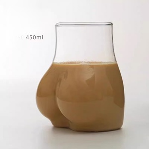 450ml yaratıcı komik sevimli popo uzun borosilikat cam kahve süt çay içecek bira bardağı cam kupa fincan - Product Image 4