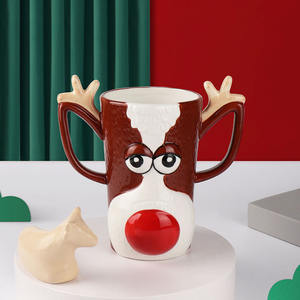 Taza de Cerámica con Tapa y Logotipo de Ciervo Dorado, Diseño Minimalista, Origen Fujian, para Regreso a Clases, para Café, Té, Leche - Product Image 5