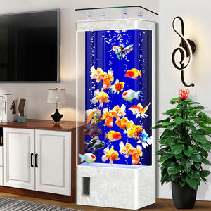 <span class=keywords><strong>Aquarium</strong></span> en verre pour salon, petit et moyen, pour la maison, sur pied, filtre arrière, carré, vertical, sans changement d'eau, 2 ans - Product Image 4