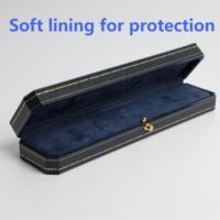 Elegante Caja de Regalo Azul Clásica Ecológica de Alta Gama con Cierre Magnético para Guardar Collares y Cadenas de Boda o Aniversario, en Terciopelo