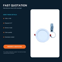 Downlight LED ultra-plat en aluminium pour l'Amérique du Nord, moderne, à cinq températures de couleur, dimmable, 10W/14W, certification ETL, directement de l'usine
