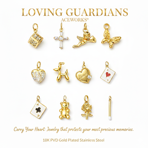 Loving Guardians | 18K PVD Gold Plated Stainless Steel Love & Family Charm Pendant for Jewelry Making | Waterproof & Durable - Product Image 2