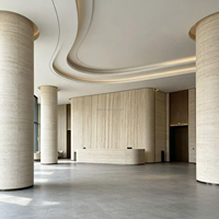 Tuile en pierre flexible ignifugée en argile modifiée, ultra-mince, imprimée en 3D, effet travertin, pour façade extérieure d'hôtel, fabriquée à l'usine de Foshan