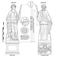 Statue de déesse classique européenne en marbre, sculpture de la déesse de la santé en marbre blanc Han sculptée à la main